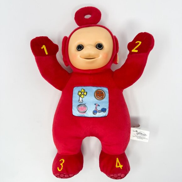 Vintage 2004 Play Along TELETUBBIES Tubby Talk & Learn 13" Po Red Plush Tested - Picture 1 of 13